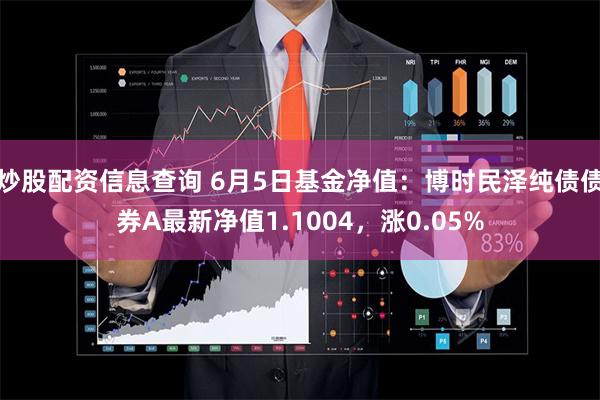 炒股配资信息查询 6月5日基金净值：博时民泽纯债债券A最新净值1.1004，涨0.05%