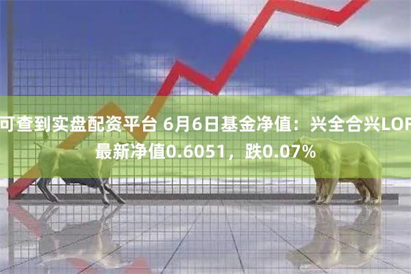 可查到实盘配资平台 6月6日基金净值：兴全合兴LOF最新净值0.6051，跌0.07%