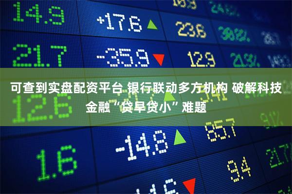 可查到实盘配资平台 银行联动多方机构 破解科技金融“贷早贷小”难题