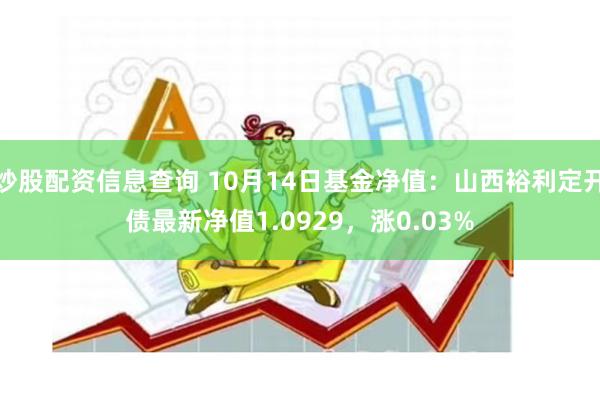炒股配资信息查询 10月14日基金净值：山西裕利定开债最新净值1.0929，涨0.03%