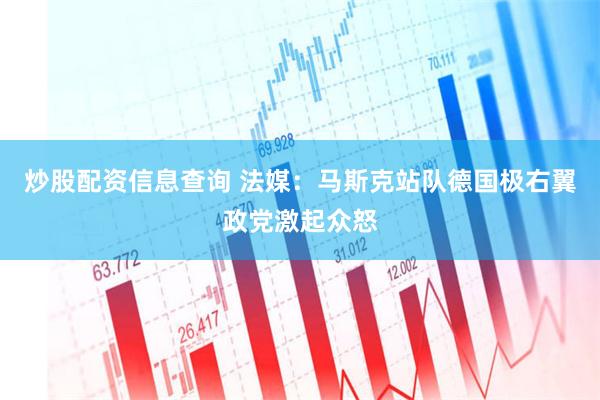 炒股配资信息查询 法媒：马斯克站队德国极右翼政党激起众怒